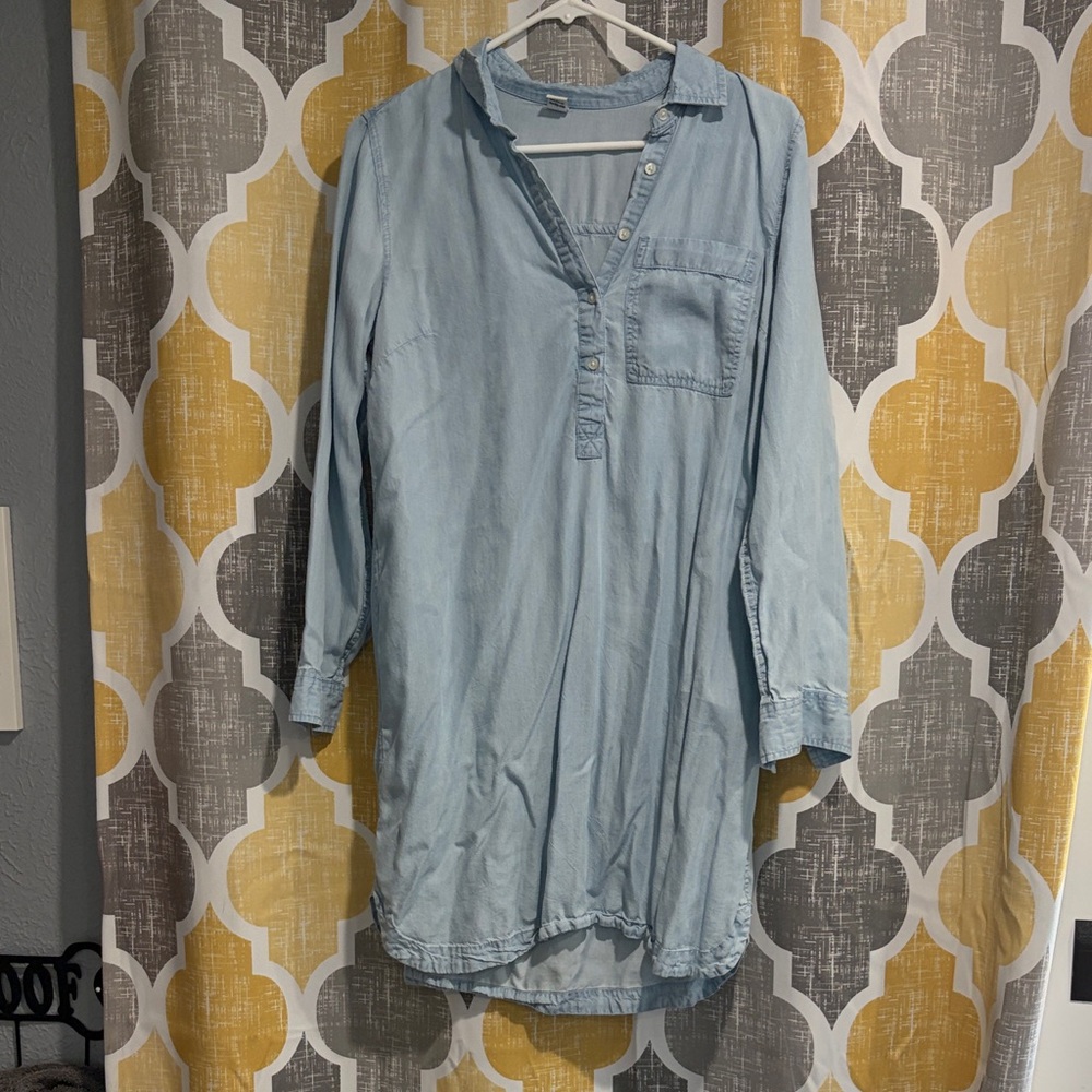 Old Navy Light Blue Chambray Tunic Dress